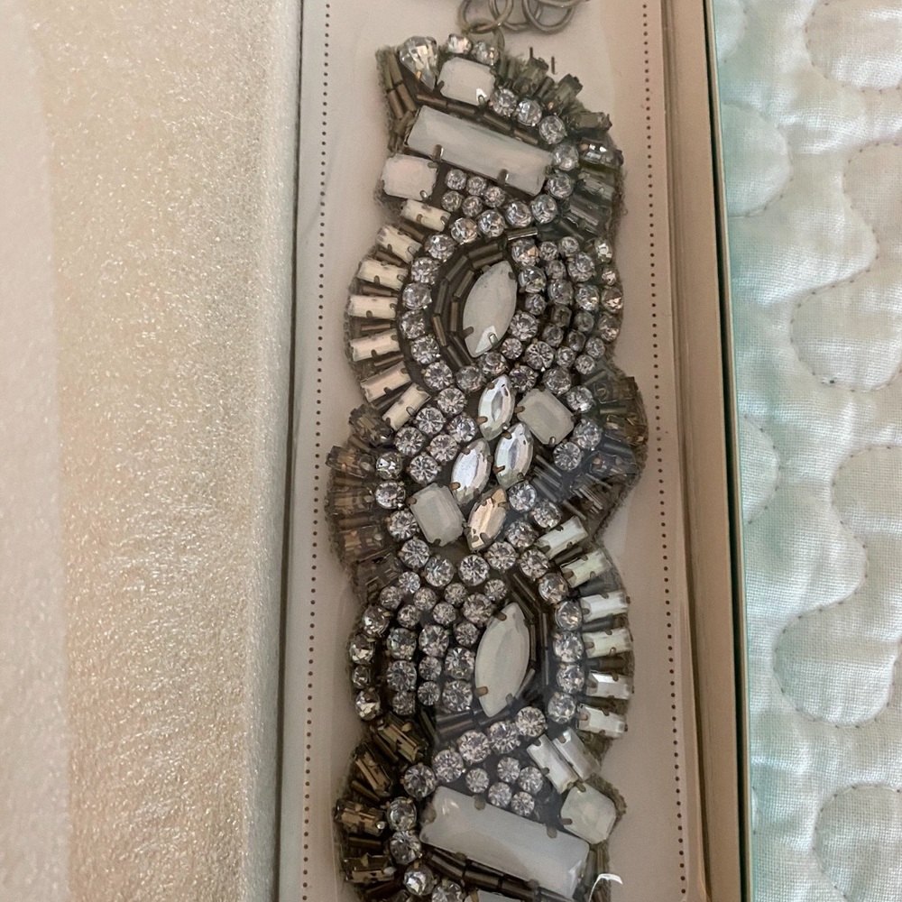 Stella $ Dot Silver and White Crystal Bracelet